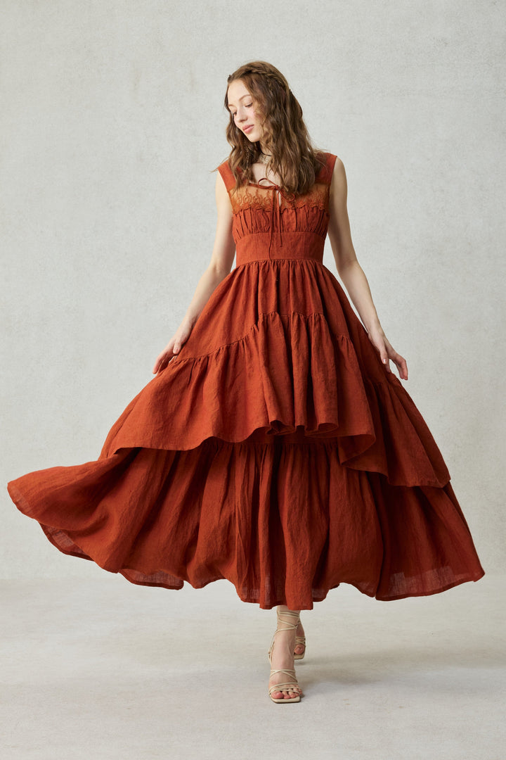 Amélia 29 |Victorian linen dress & skirt （2 pieces)