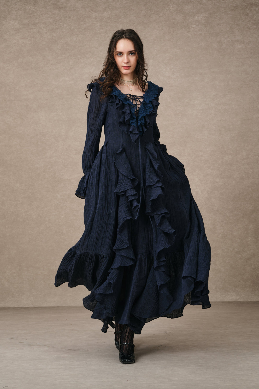 Dewdrops 16 | Maxi Linen Dress Gown