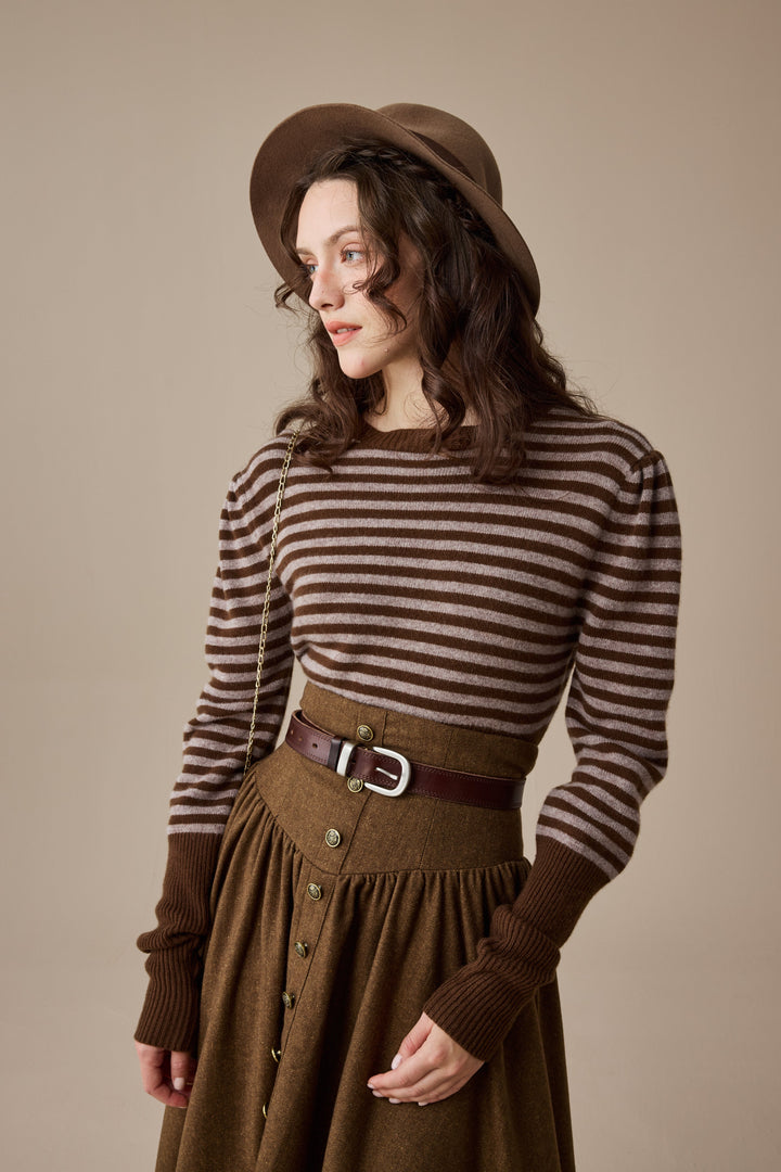 Oxford 13|100% wool classic striped pullover jumper