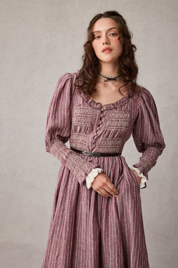 Jasmine 21 |smocking linen dress