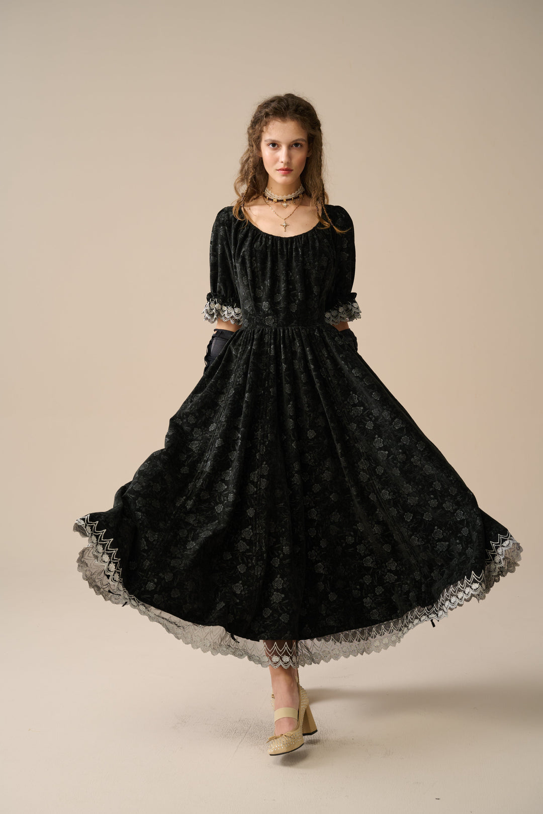 Elowen 27 | Lace Linen dress gown ( 2 way to wear ) Linennaive Elowen 27 | Lace Linen dress gown ( 2 way to wear ) Linennaive