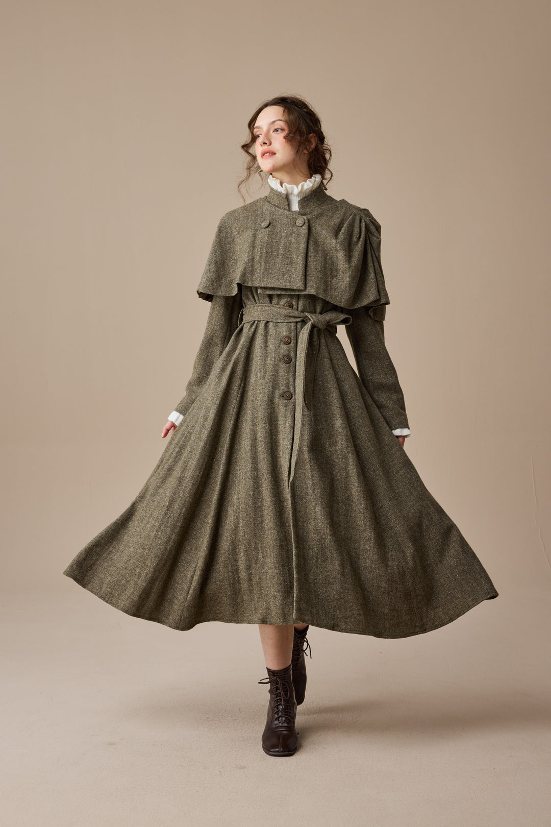 Wendy 15 | 100% Wool Dress & Cape (2 pieces)