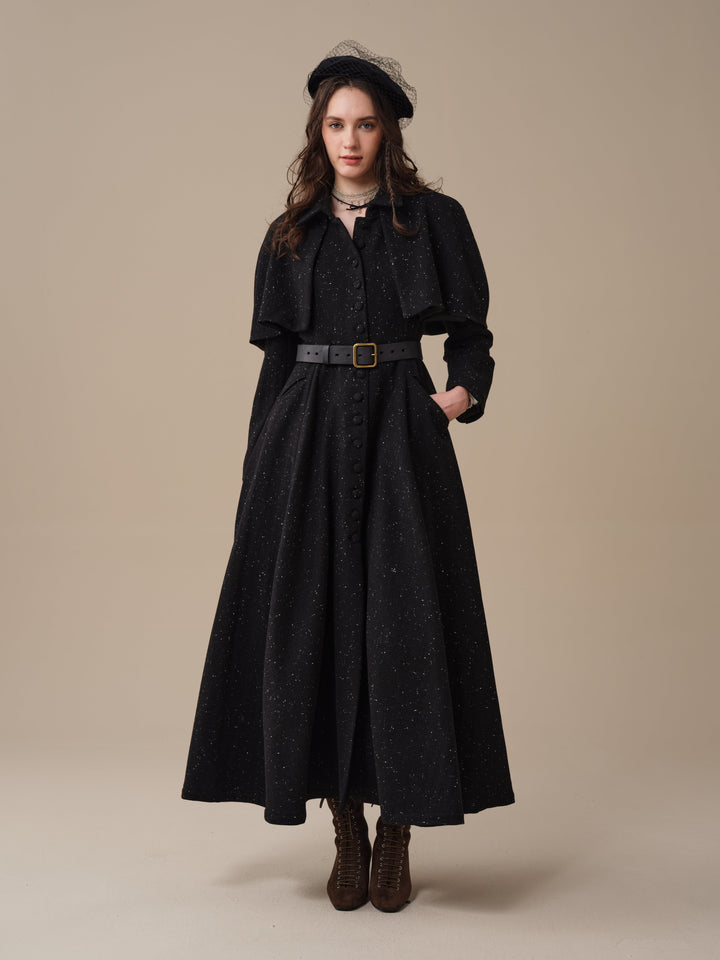 Charlotte 01 | 100% Wool Cape Trench Coat