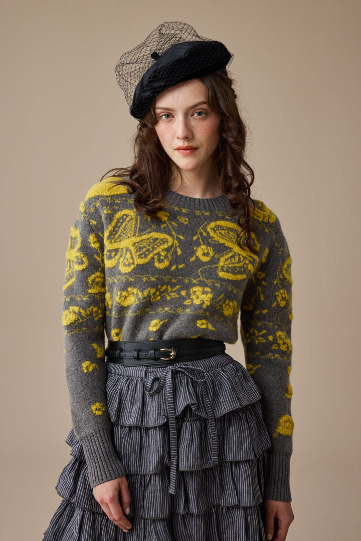 Nutcracker 24 |100% Wool Floral Jumper Sweater
