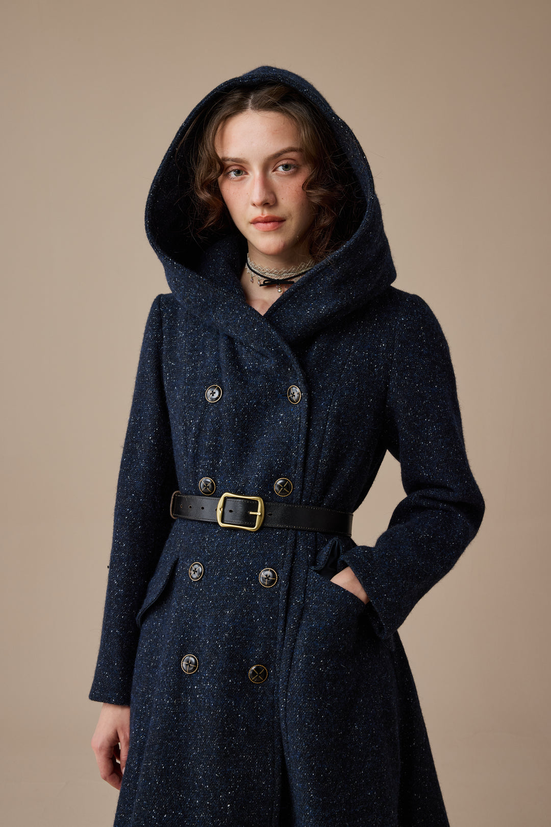Trista 24 | 100% twill wool hooded coat