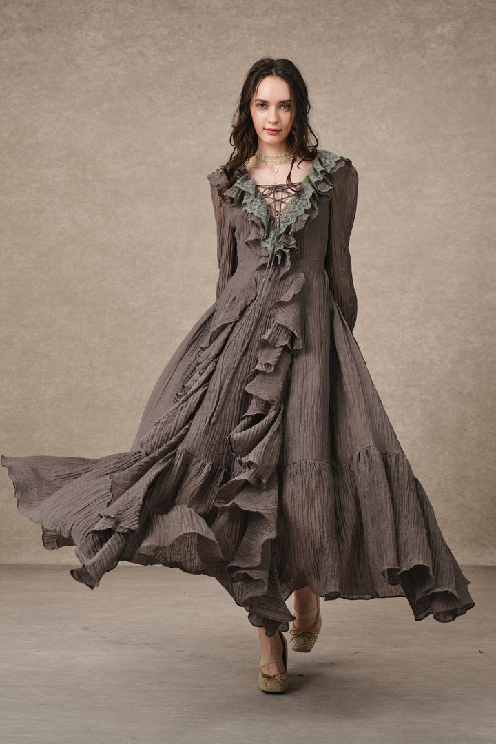 Dewdrops 16 | Maxi Linen Dress Gown