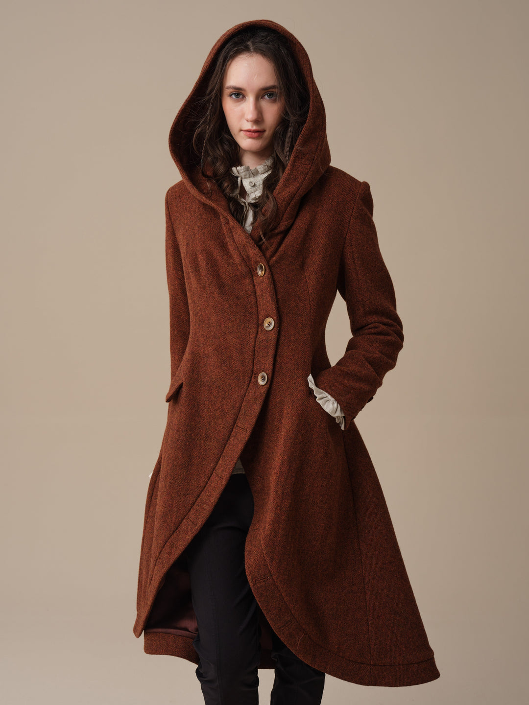 Augusta 02 | Tailored Hooded  100% Wool Coat