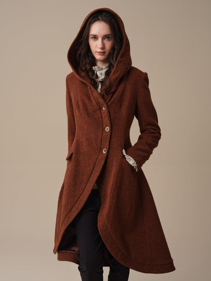 Augusta 02 | Tailored Hooded  100% Wool Coat