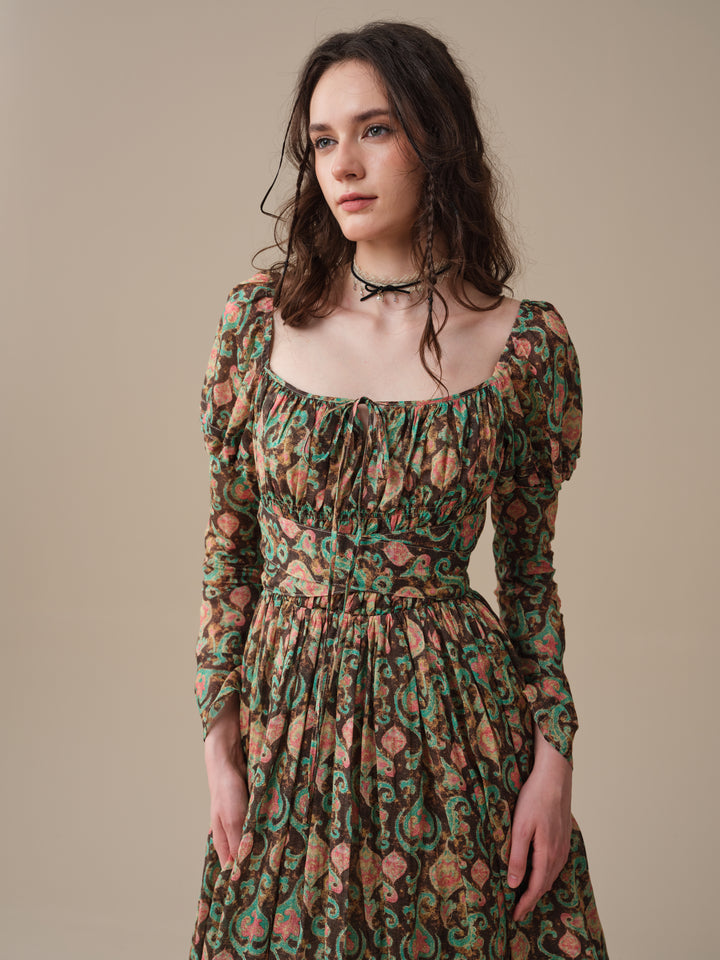 Paisley 11 | Elegant Floral Linen Dress