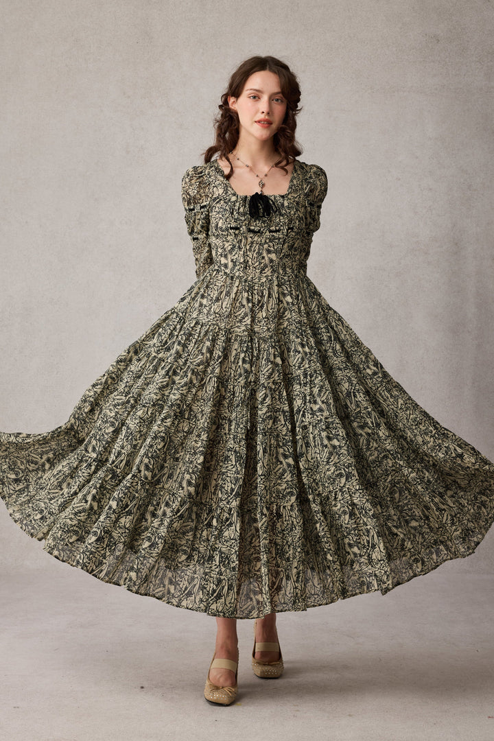 Queena 22 | Empired Maxi linen dress