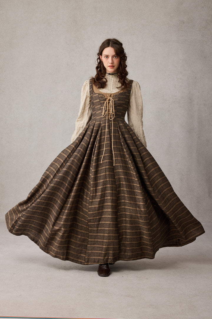 Alisa 25 | lace up linen dress