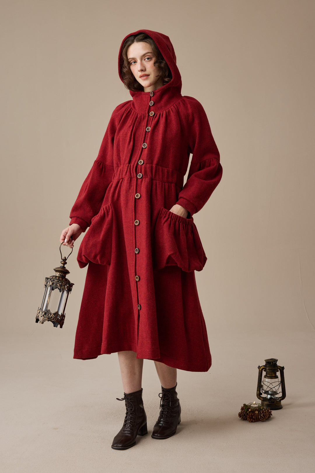 Melissa 28 |100% Wool Hooded Coat
