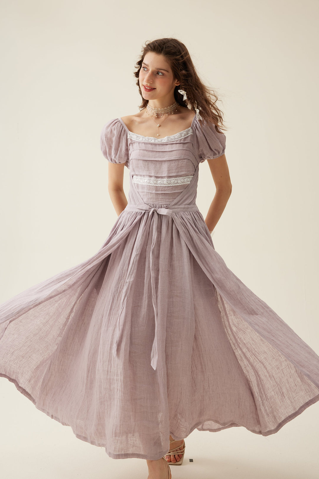 amelia linen dress AMELIA LINEN-COTTON DRESS