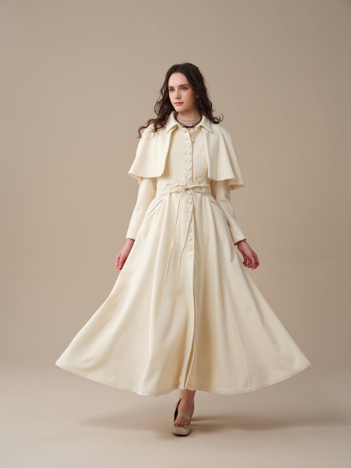 Charlotte 01 | 100% Wool Cape Trench Coat
