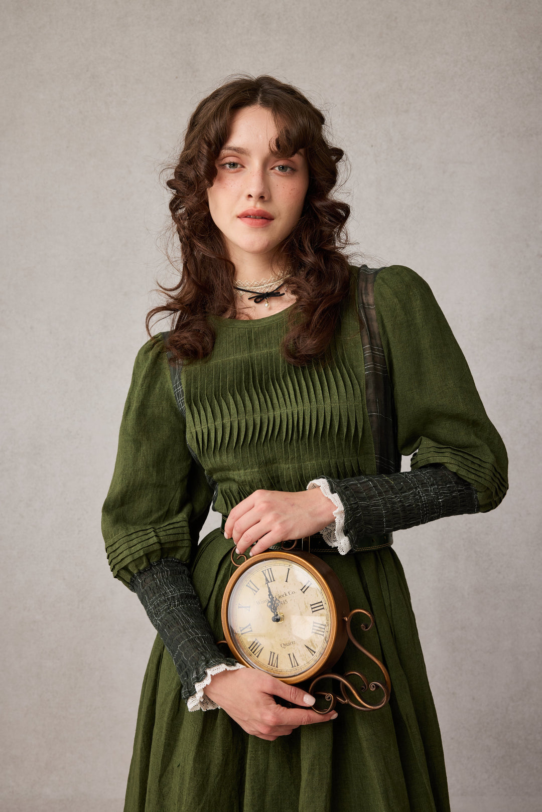 Eliana 15 | Pintucked Patchwork Linen Dress