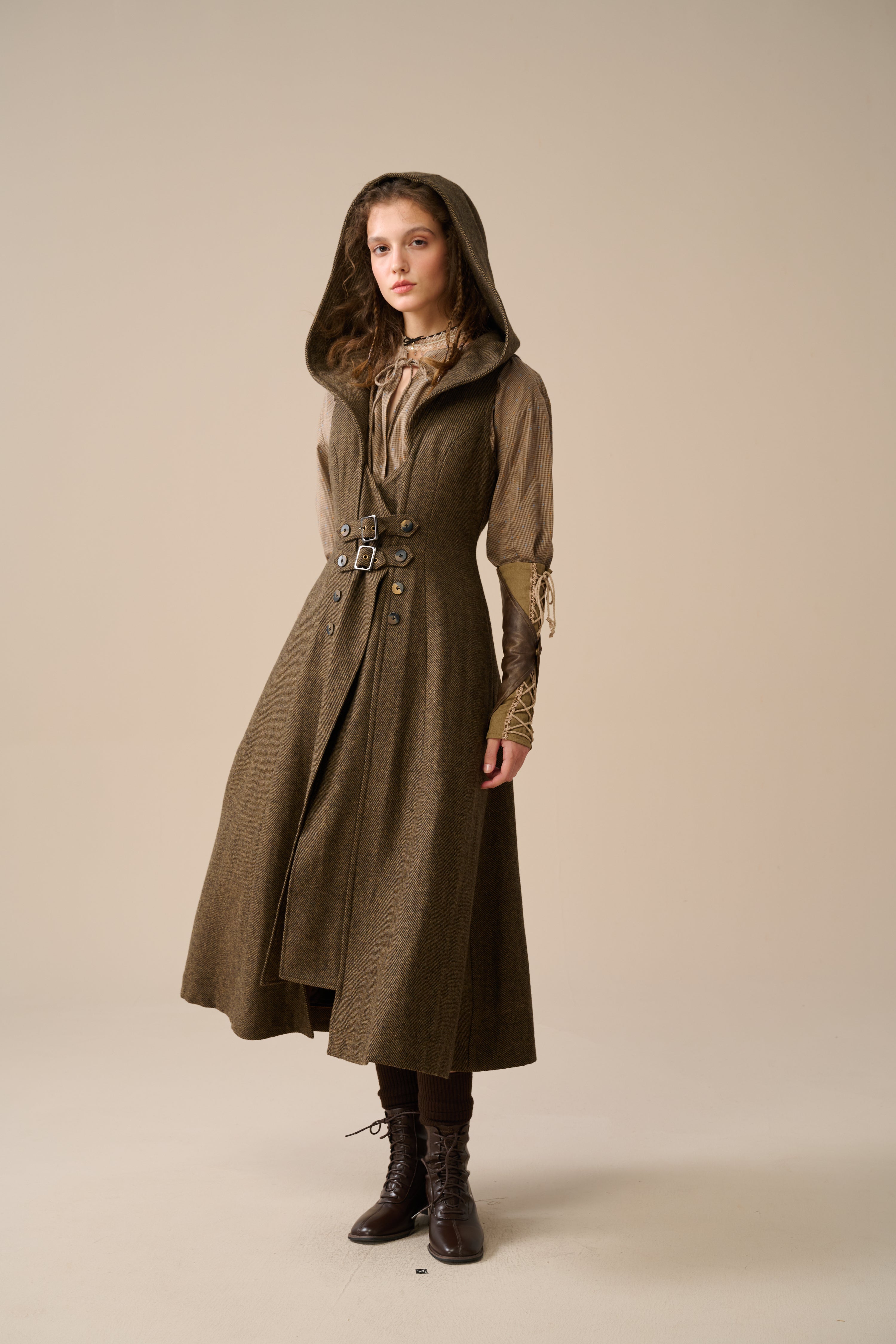 Patricia 21| hooded corset wool dress – Linennaive