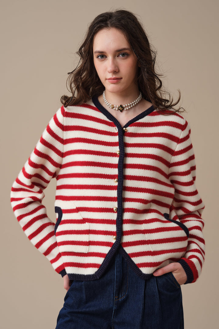 Nova 22 | Striped Open-Front 100% Wool Cargidan