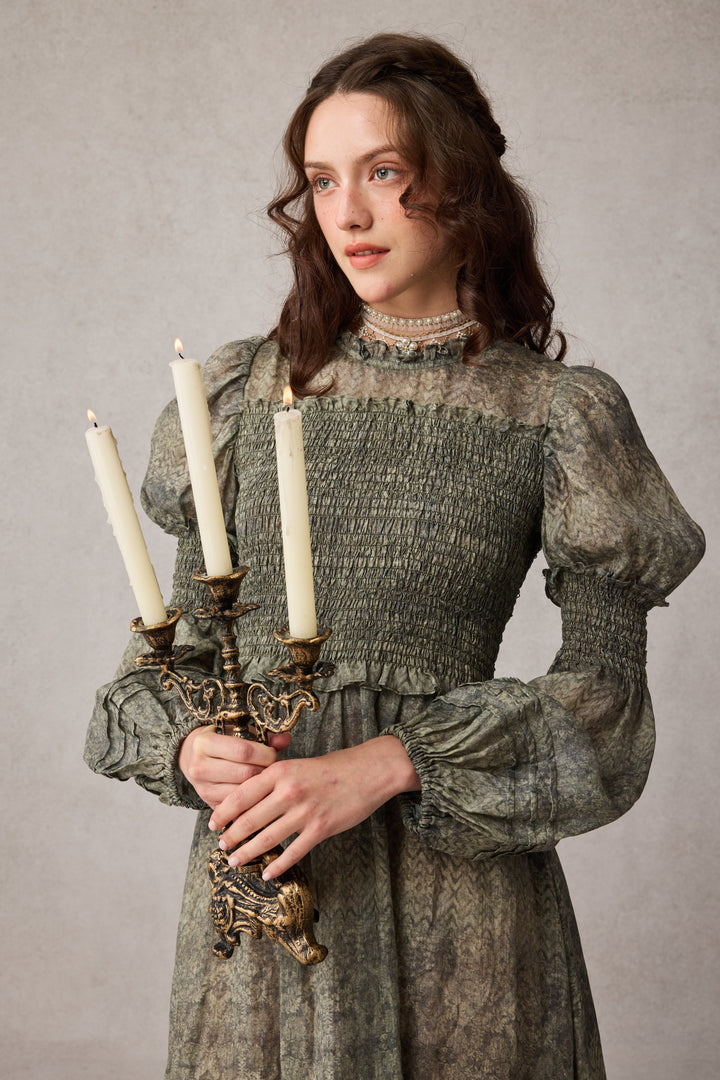 Jane 33 |Edward Smocking Linen Dress Chemise