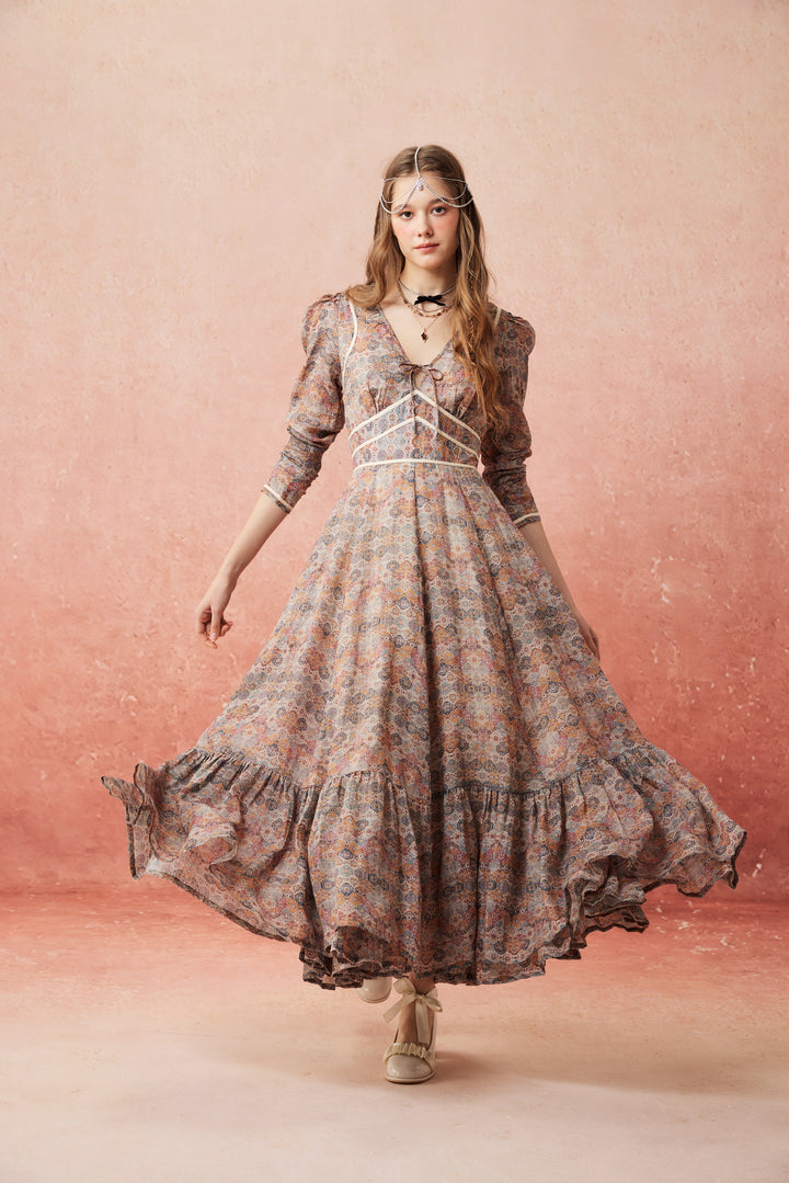 Chelse 19 |Longsleeved Linen Dress Gown