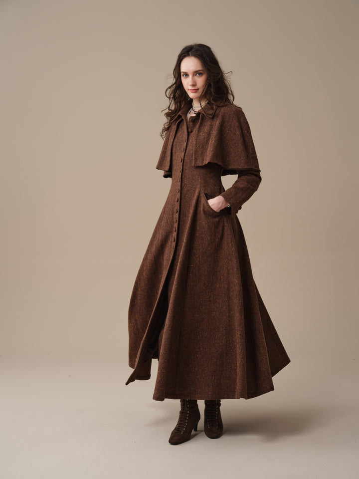 Charlotte 01 | 100% Wool Cape Trench Coat
