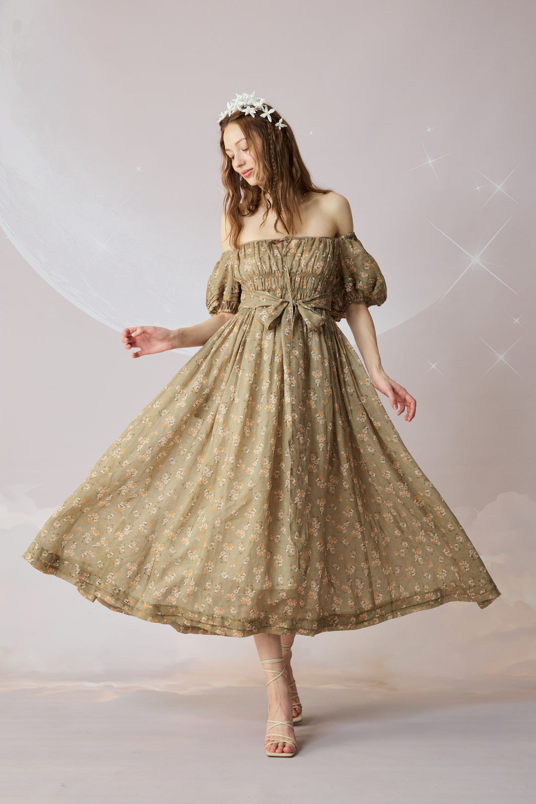 BERGAMOTE 20 |Floral Linen Dress