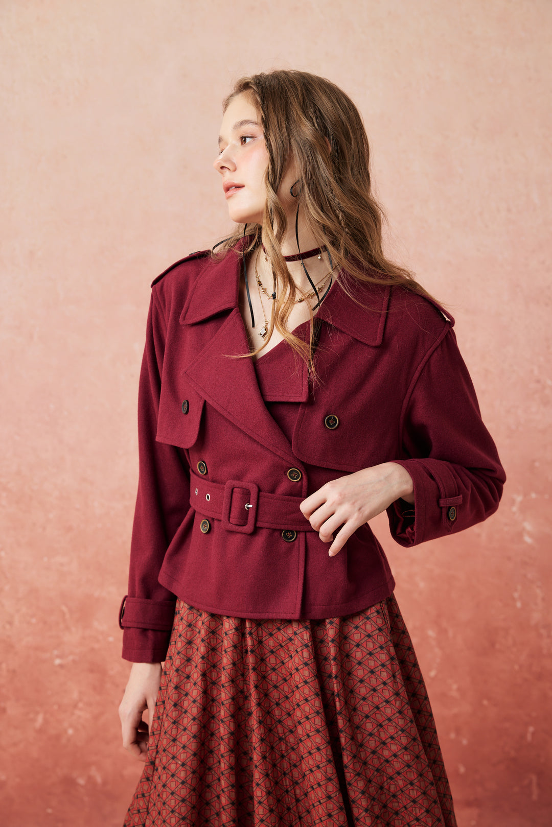 Moira 21 | 100% wool cropped trench coat