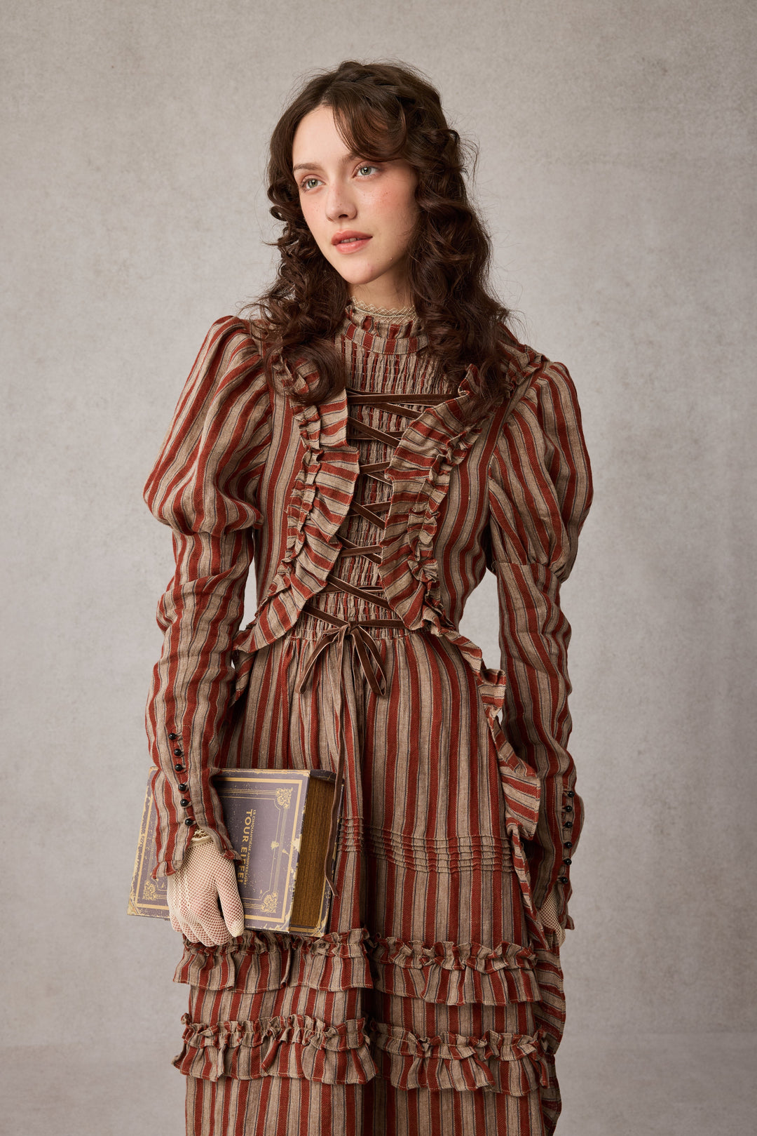 victorian linen dress Movie Inspired Vintage Linen Square Collar Prairie Dress Blue / L I Retro Fairy