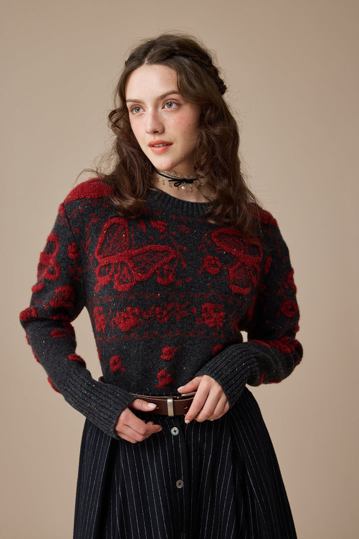 Nutcracker 24 |100% Wool Floral Jumper Sweater