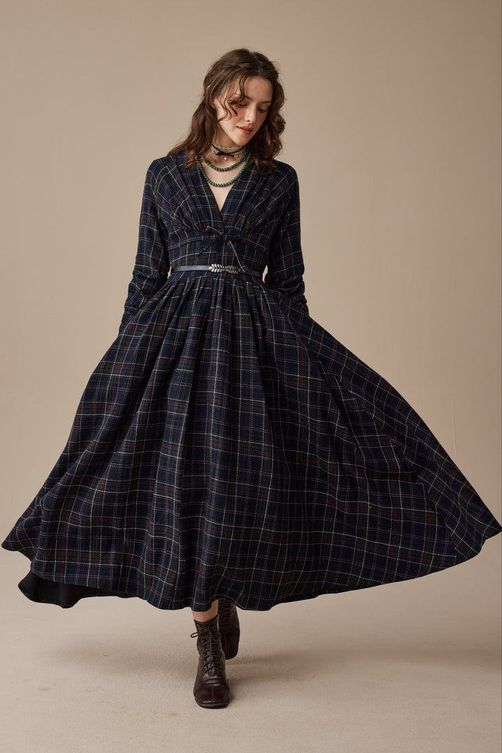 Bette 24 |Gingham 100% Wool Dress