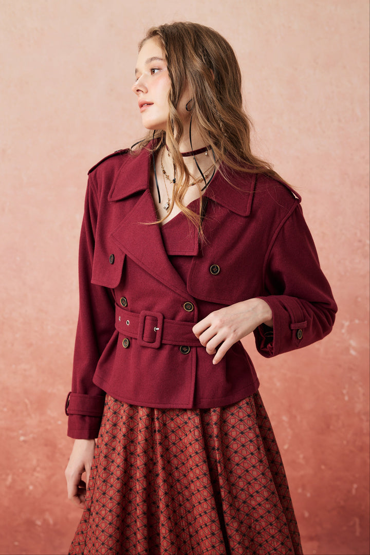 Moira 21 | 100% wool cropped trench coat