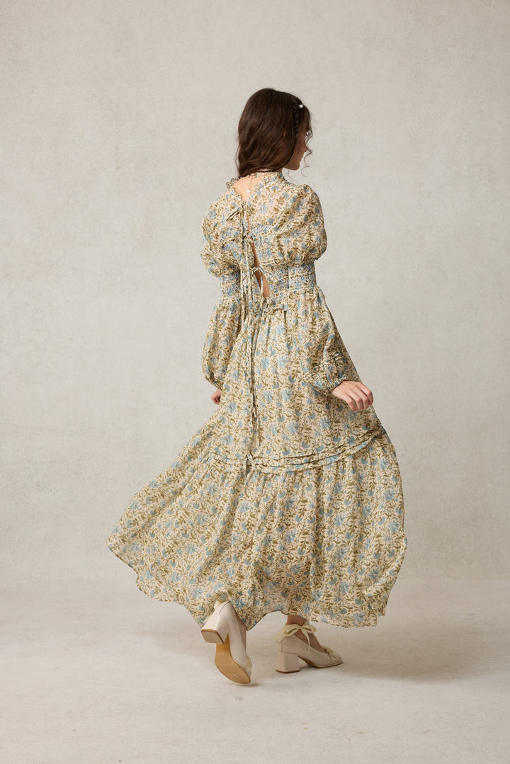 Jane 33 |Edward Smocking Linen Dress Chemise