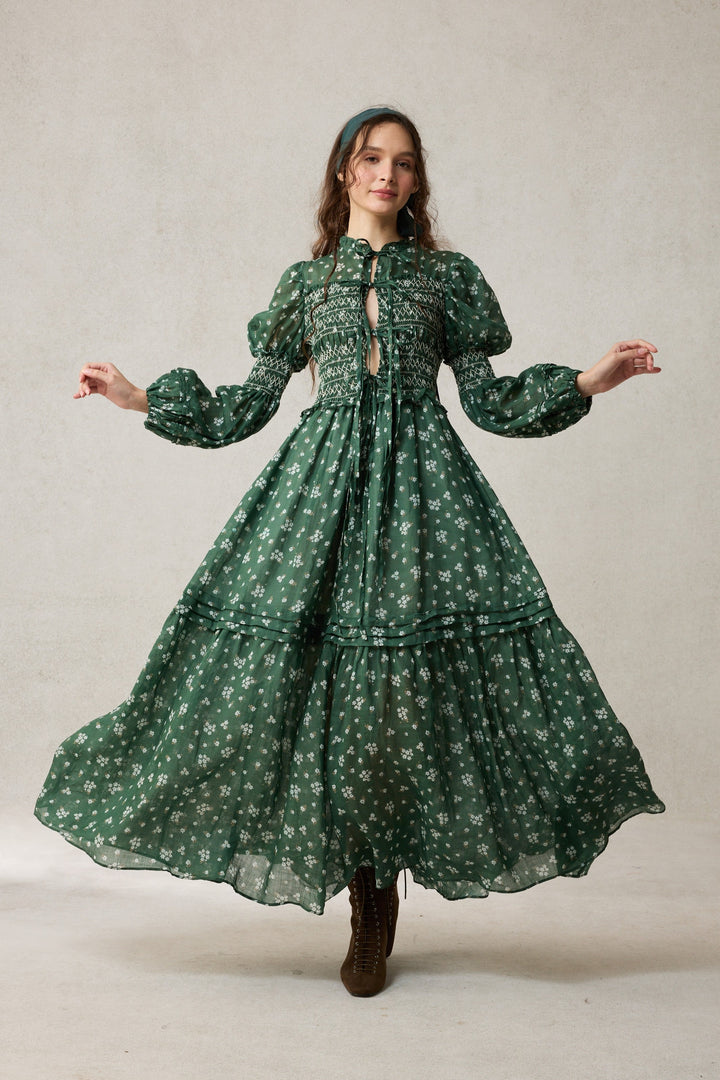 Jane 33 |Edward Smocking Linen Dress Chemise