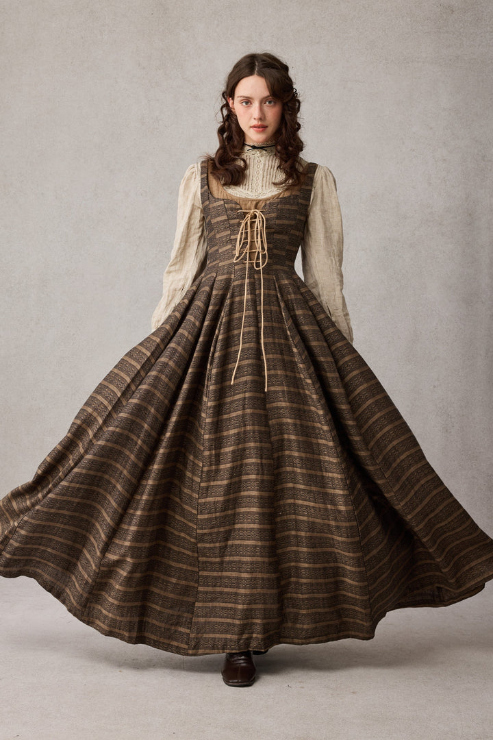 Alisa 25 | lace up linen dress