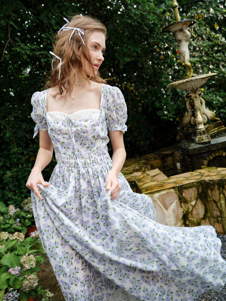 Hydrangea 27 | Corset Floral Linen Dress