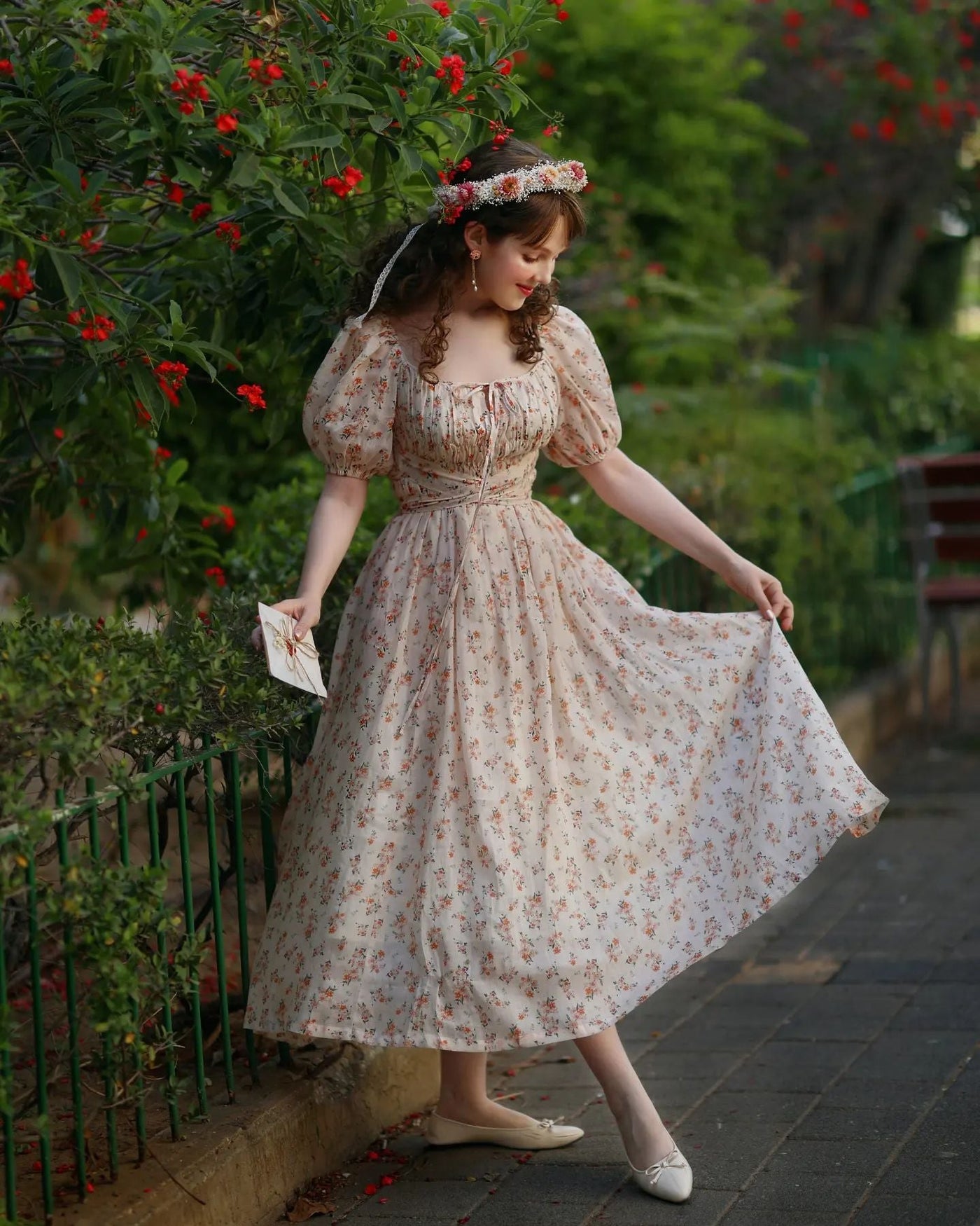 Alice 19  Floral linen dress – Linennaive