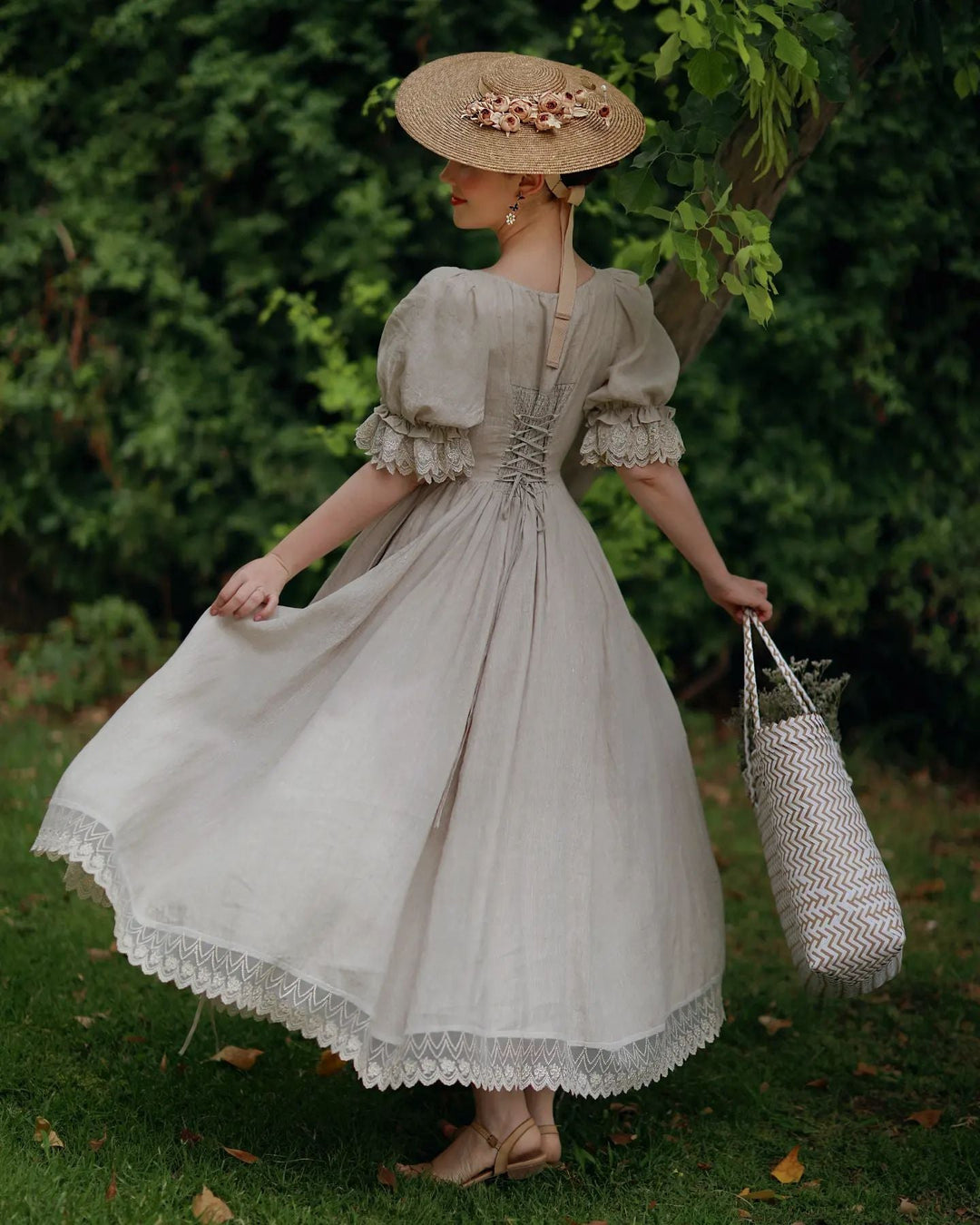 Elowen 27 | Lace Linen dress gown ( 2 way to wear ) Linennaive Elowen 27 | Lace Linen dress gown ( 2 way to wear ) Linennaive