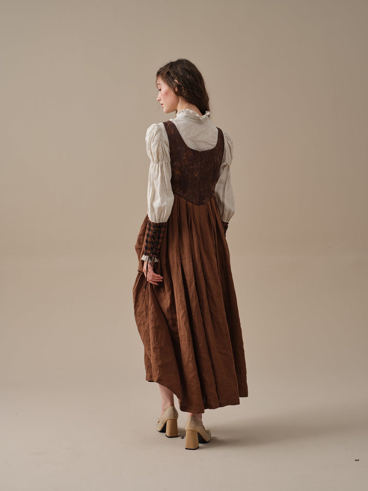 Luanni 17 | Corset Layered Linen Dress