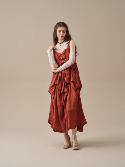 Luanni 17 | Corset Layered Linen Dress