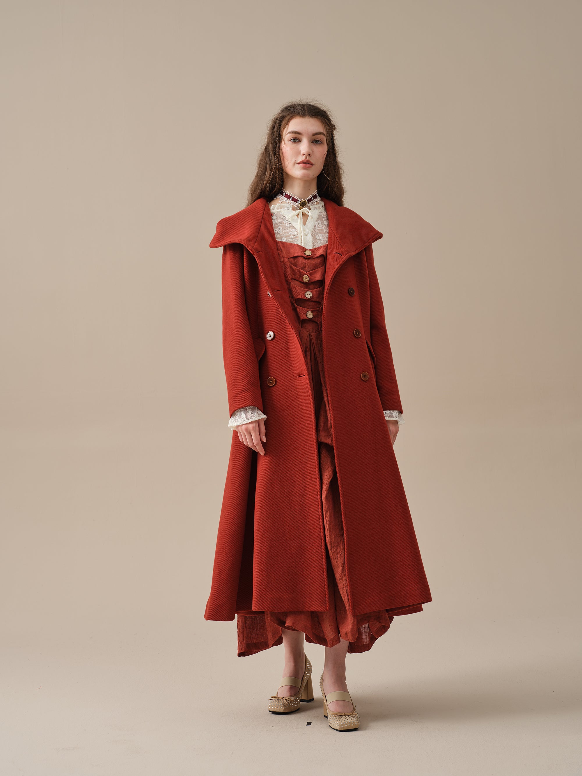 Trista 24 | 100% twill wool hooded coat – Linennaive