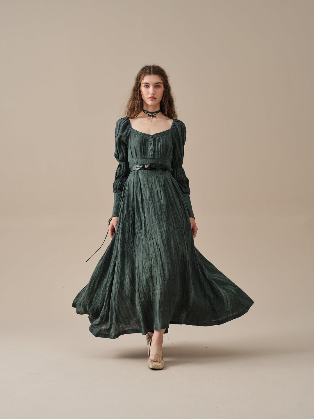 phoenix pleated long sleeve midi dress REISS Phoenix Pleated Long Sleeve Midi Dress