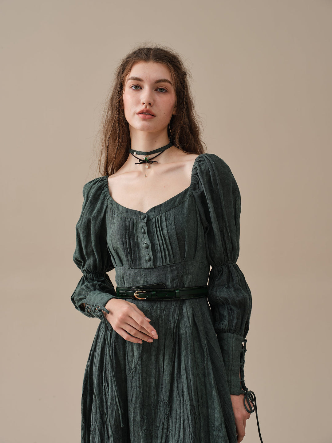 PHOENIX 24 | REGENCY LACE-UP LINEN DRESS sakura cherry (Yarn Dyed Linen) / XL PHOENIX 24 | REGENCY LACE-UP LINEN DRESS sakura cherry (Yarn Dyed Linen) / XL