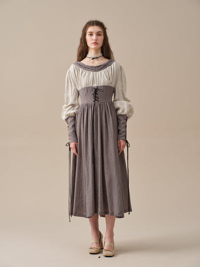 Kelly 31 | Ruffle longsleeve linen dress