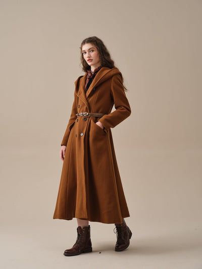 Trista 24 | 100% twill wool hooded coat