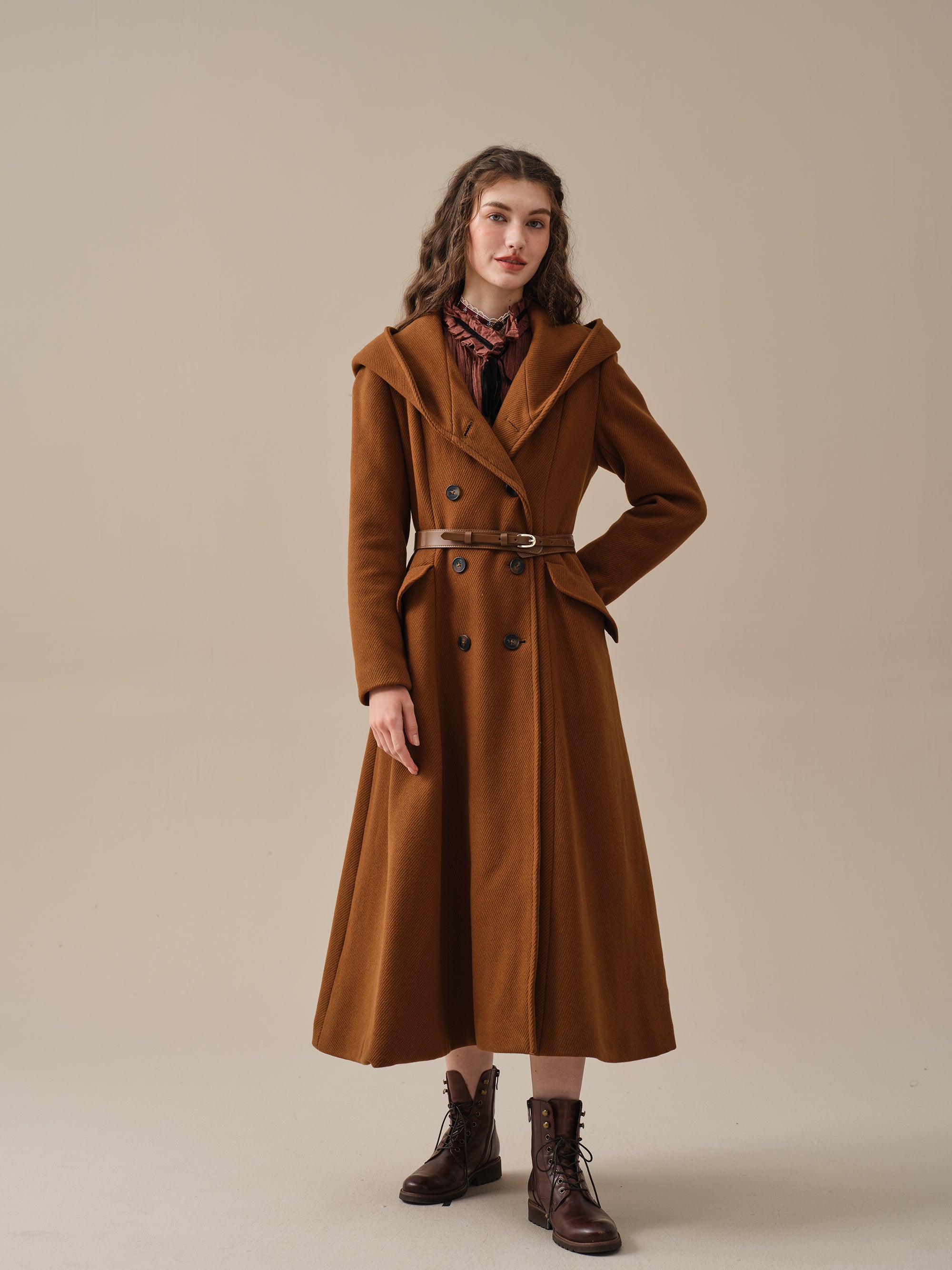Trista 24 | 100% twill wool hooded coat – Linennaive