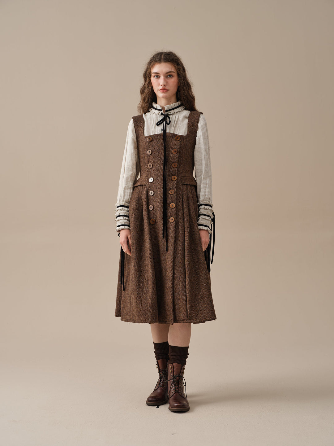 brown wool dress MAGDA BUTRYM