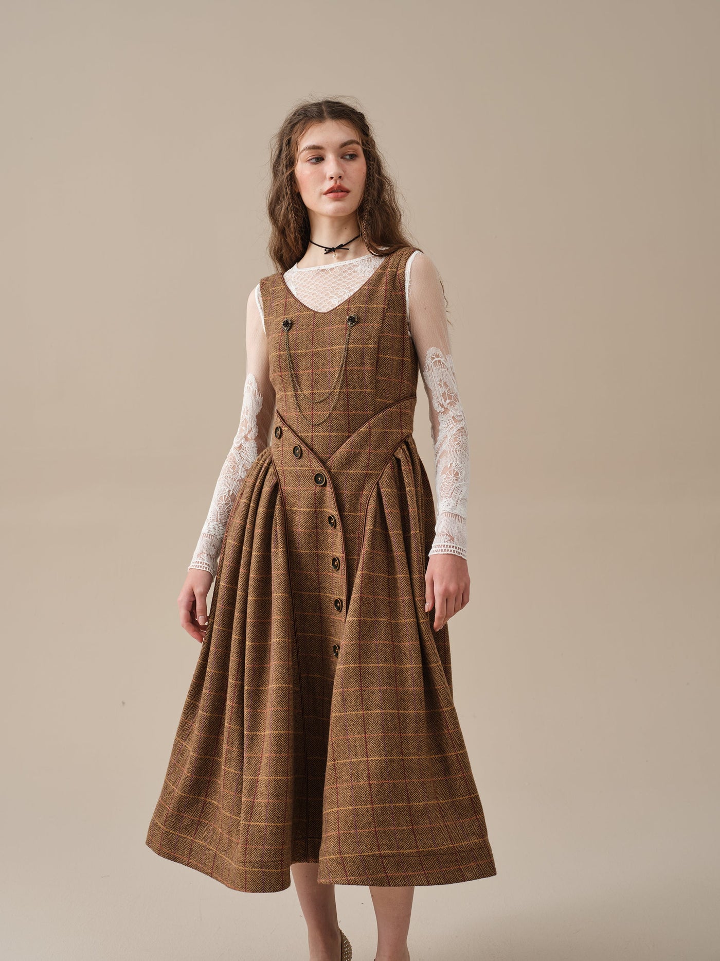 Ronan 36| tartan 100% wool dress