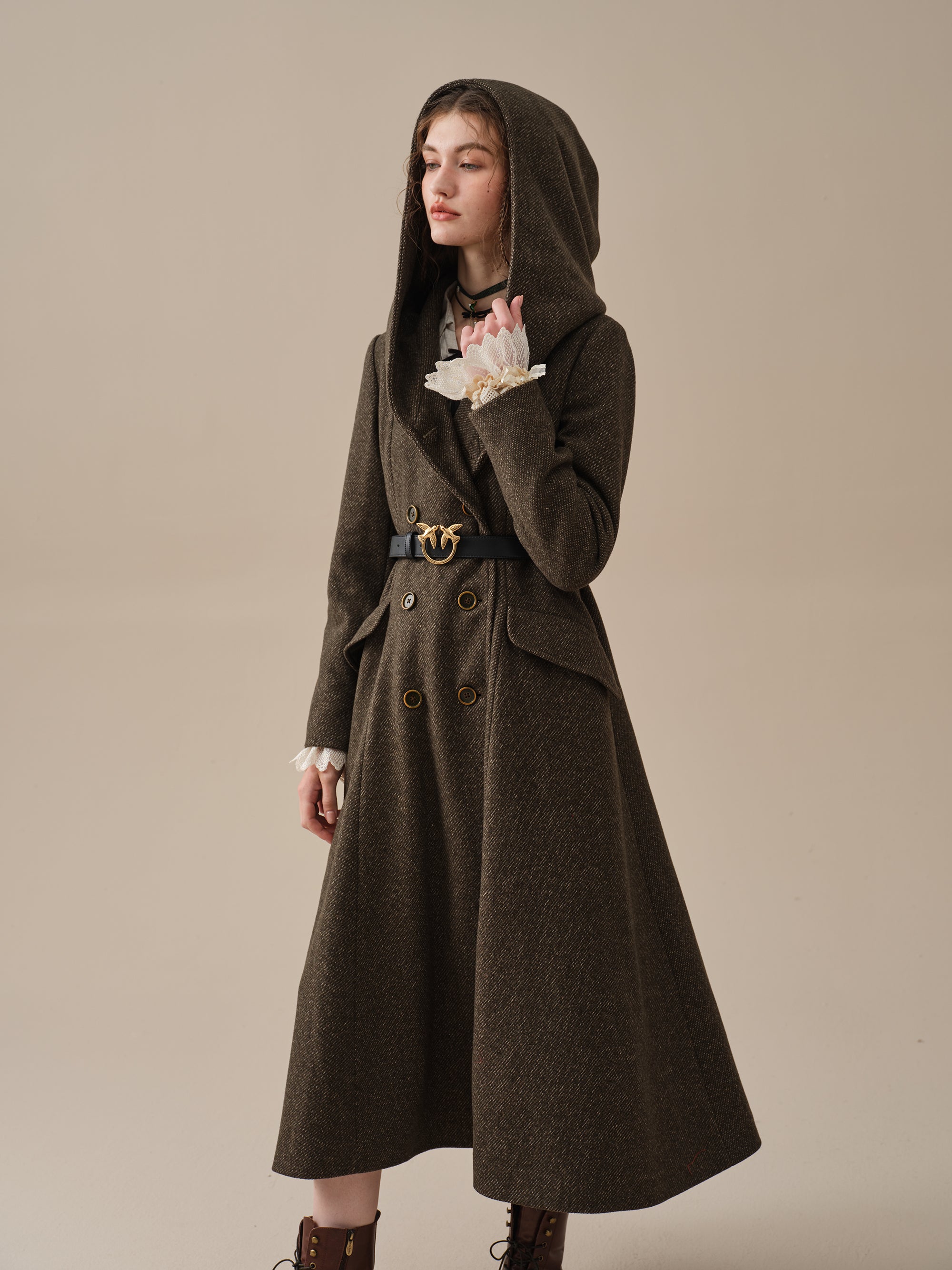 Trista 24 | 100% twill wool hooded coat – Linennaive