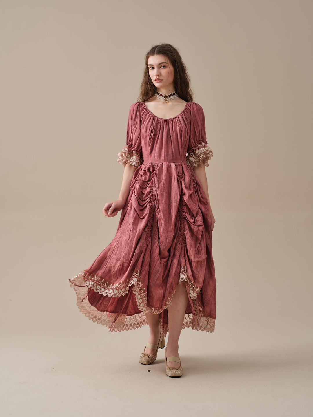 elowen ruffle maxi dress in pink Elowen Ruffle Maxi Dress in Pink
