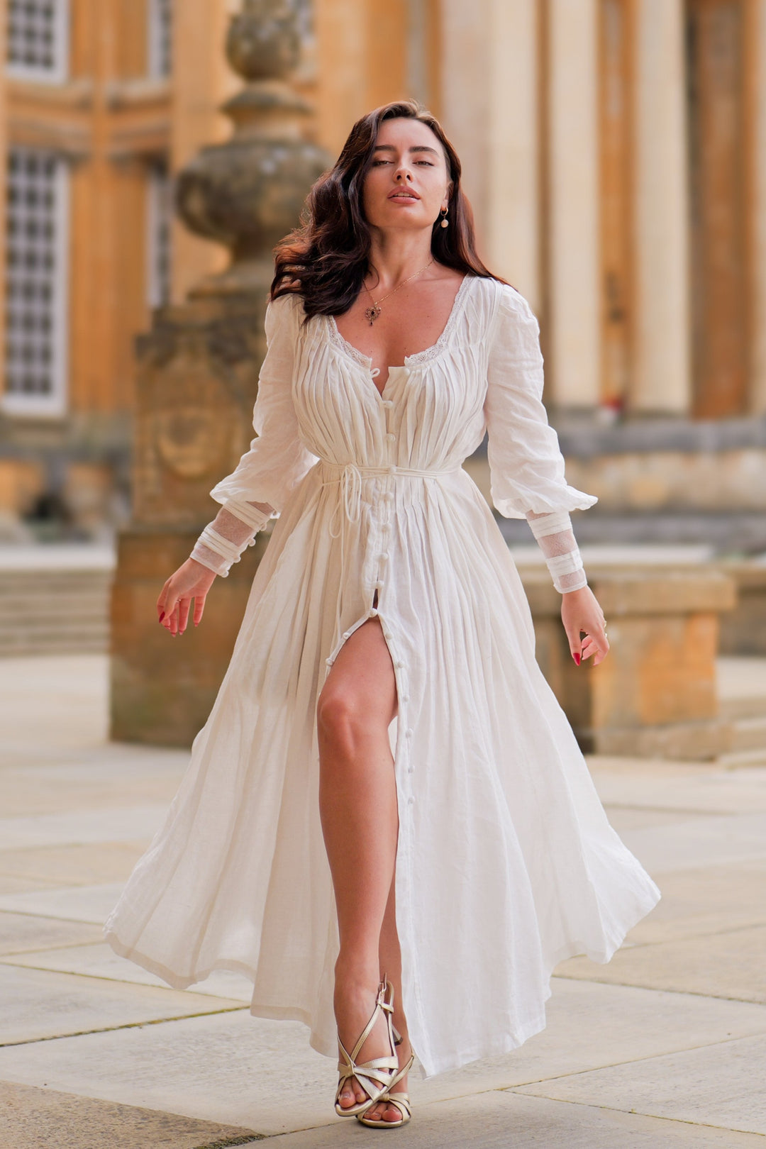 Josefina 19 | Dreamy Pleated Linen Dress Gown Shorts / Xs Josefina 19 | Dreamy Pleated Linen Dress Gown Shorts / Xs