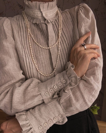 White Floral 27 | lace-up white blouse & maxi skirt